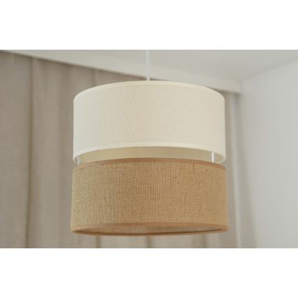 Brilagi - Pendel ROYAL YUTE 1xE27/15W/230V diameter 25 cm beige/cremefarvet