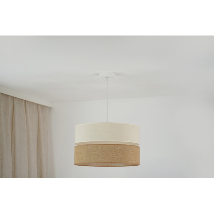 Brilagi - Pendel ROYAL YUTE 1xE27/15W/230V diameter 40 cm beige/cremefarvet