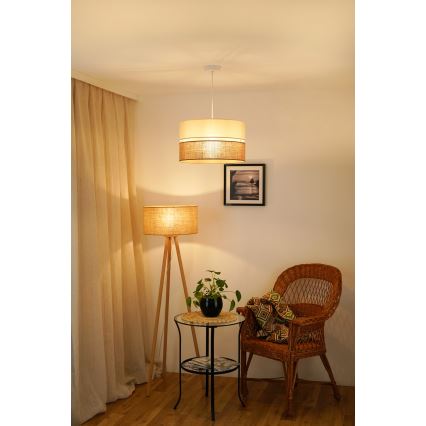 Brilagi - Pendel ROYAL YUTE 1xE27/15W/230V diameter 40 cm beige/cremefarvet