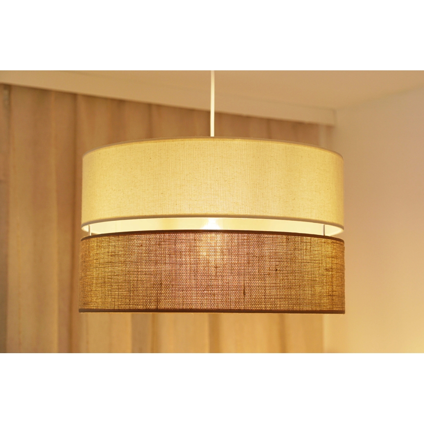 Brilagi - Pendel ROYAL YUTE 1xE27/15W/230V diameter 40 cm beige/cremefarvet