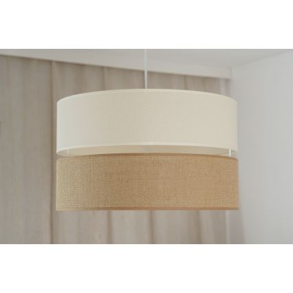 Brilagi - Pendel ROYAL YUTE 1xE27/15W/230V diameter 40 cm beige/cremefarvet