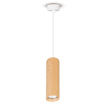 Brilagi - Pendel SELE 1xGU10/30W/230V hvid/egetræsdekor