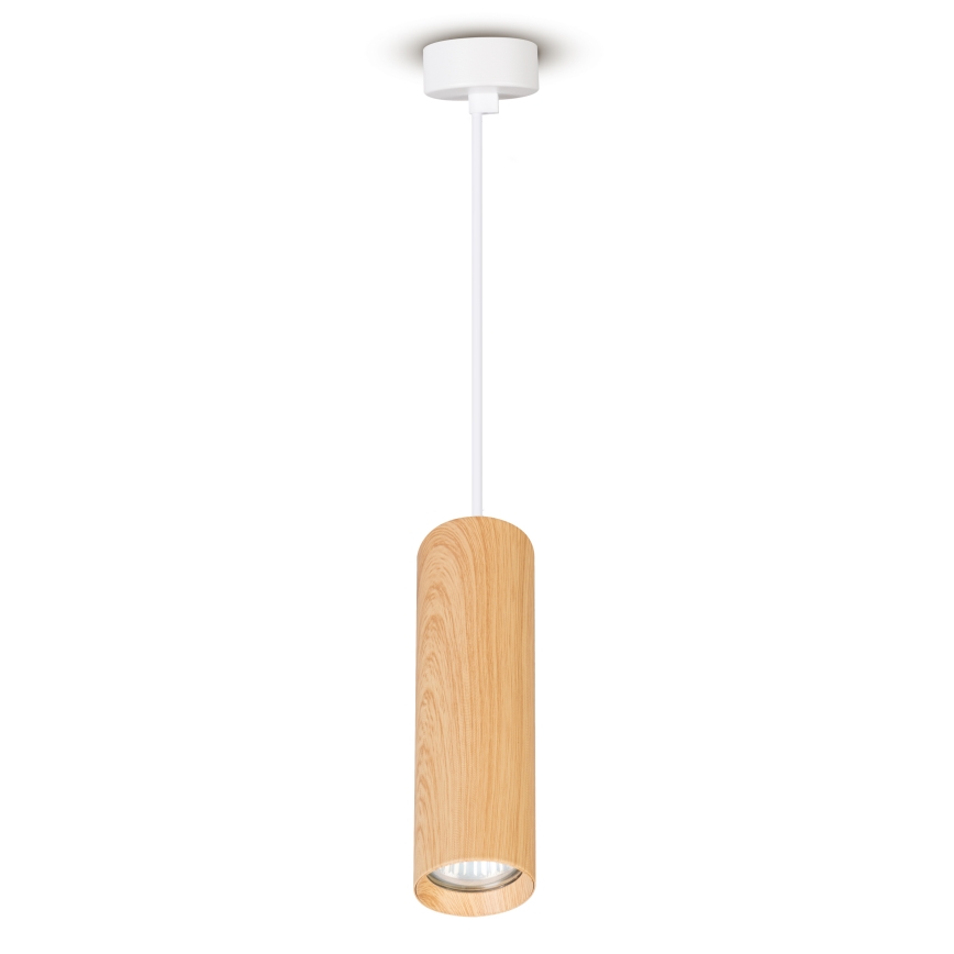 Brilagi - Pendel SELE 1xGU10/30W/230V hvid/egetræsdekor