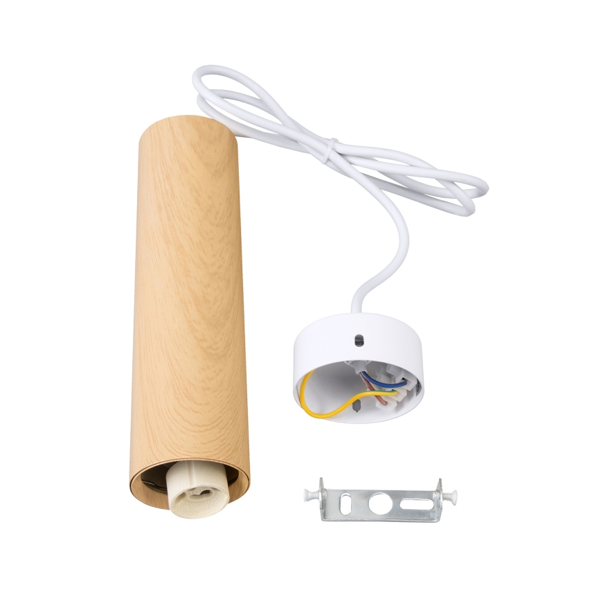 Brilagi - Pendel SELE 1xGU10/30W/230V hvid/egetræsdekor