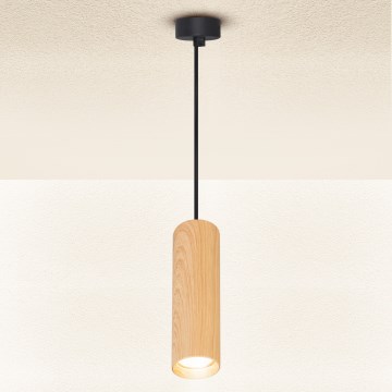 Brilagi - Pendel SELE 1xGU10/30W/230V sort/egetræsdekor