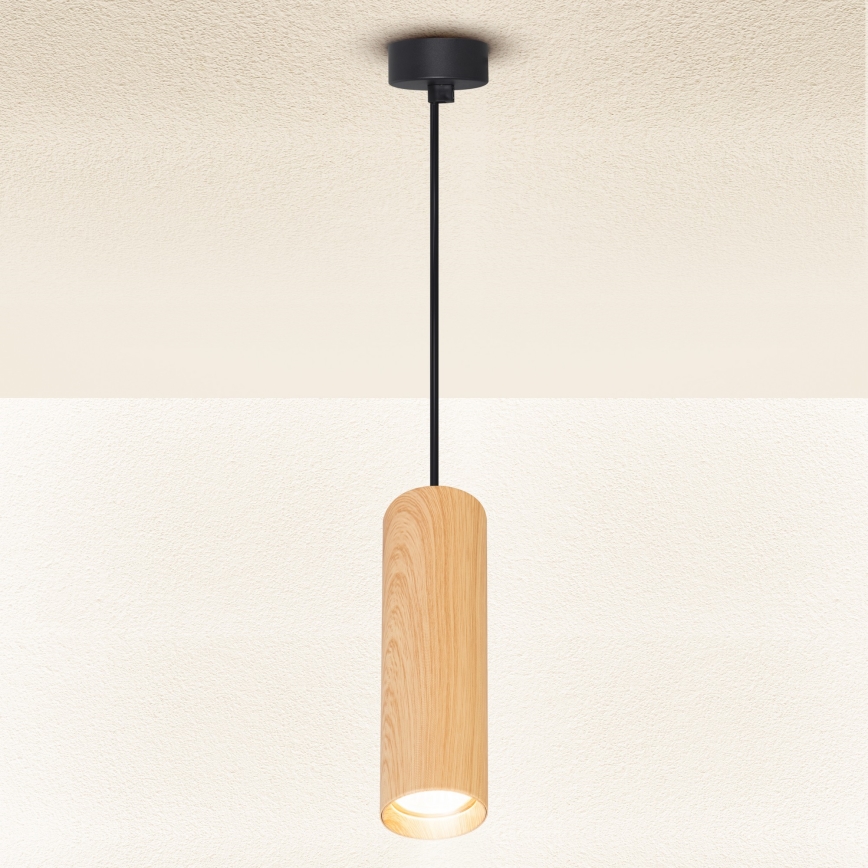 Brilagi - Pendel SELE 1xGU10/30W/230V sort/egetræsdekor