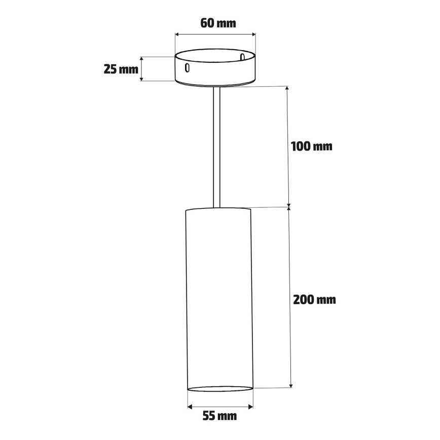 Brilagi - Pendel SELE 1xGU10/30W/230V sort/egetræsdekor