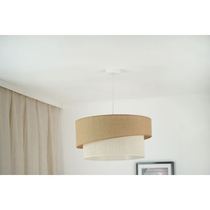 Brilagi - Pendel SHINE 1xE27/15W/230V diameter 50 cm beige/cremefarvet