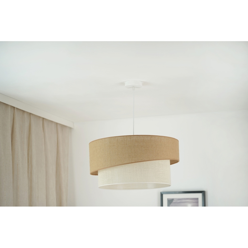 Brilagi - Pendel SHINE 1xE27/15W/230V diameter 50 cm beige/cremefarvet
