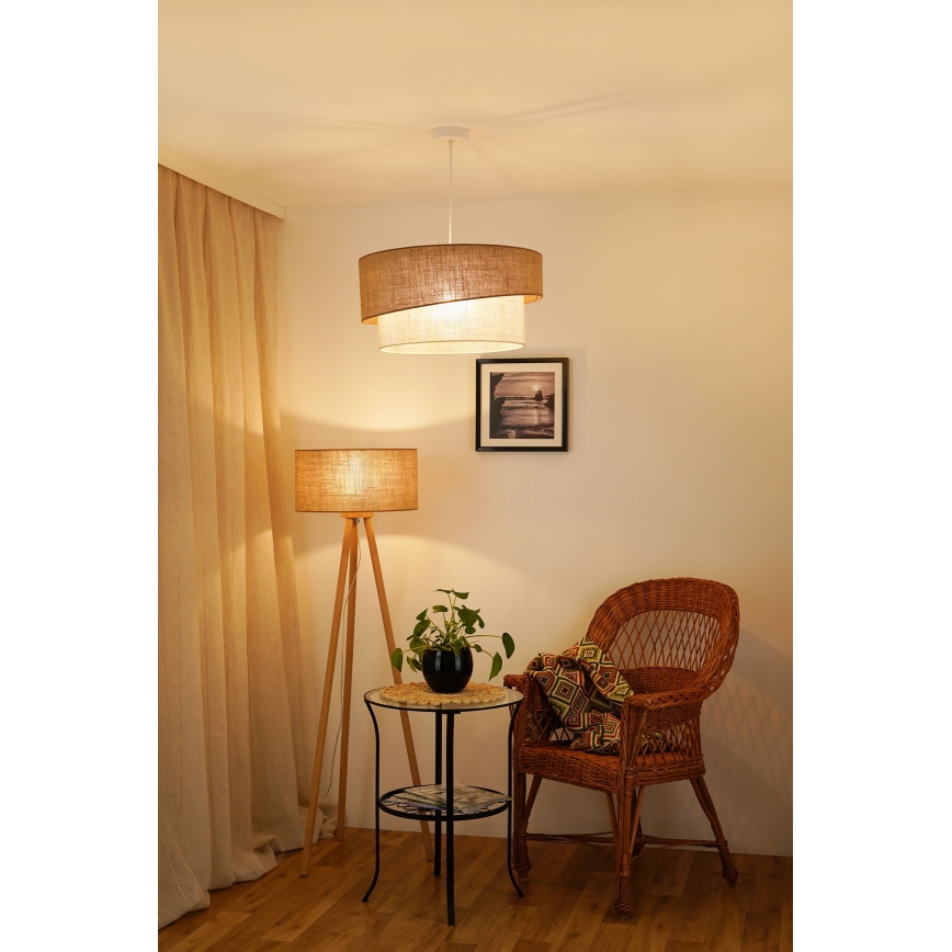 Brilagi - Pendel SHINE 1xE27/15W/230V diameter 50 cm beige/cremefarvet