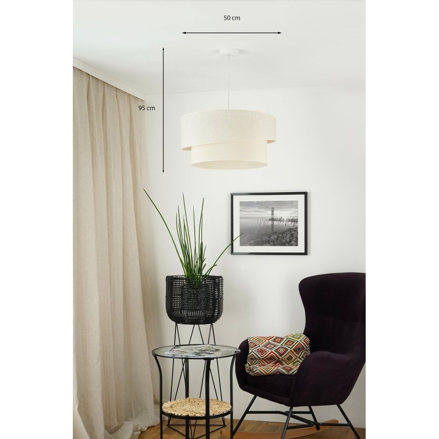 Brilagi - Pendel SHINE 1xE27/15W/230V diameter 50 cm cremefarvet