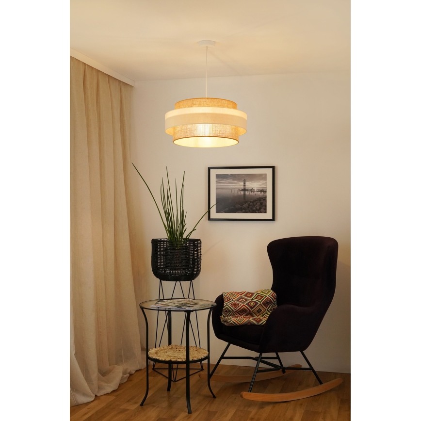 Brilagi - Pendel SPACE LIGHT 1xE27/15W/230V diameter 50 cm beige/cremefarvet