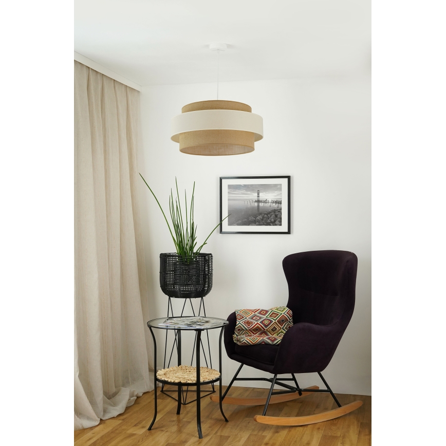 Brilagi - Pendel SPACE LIGHT 1xE27/15W/230V diameter 50 cm beige/cremefarvet