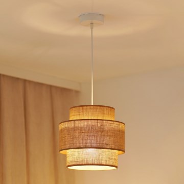 Brilagi - Pendel SPACE YUTE 1xE27/15W/230V diameter 25 cm beige/hvid