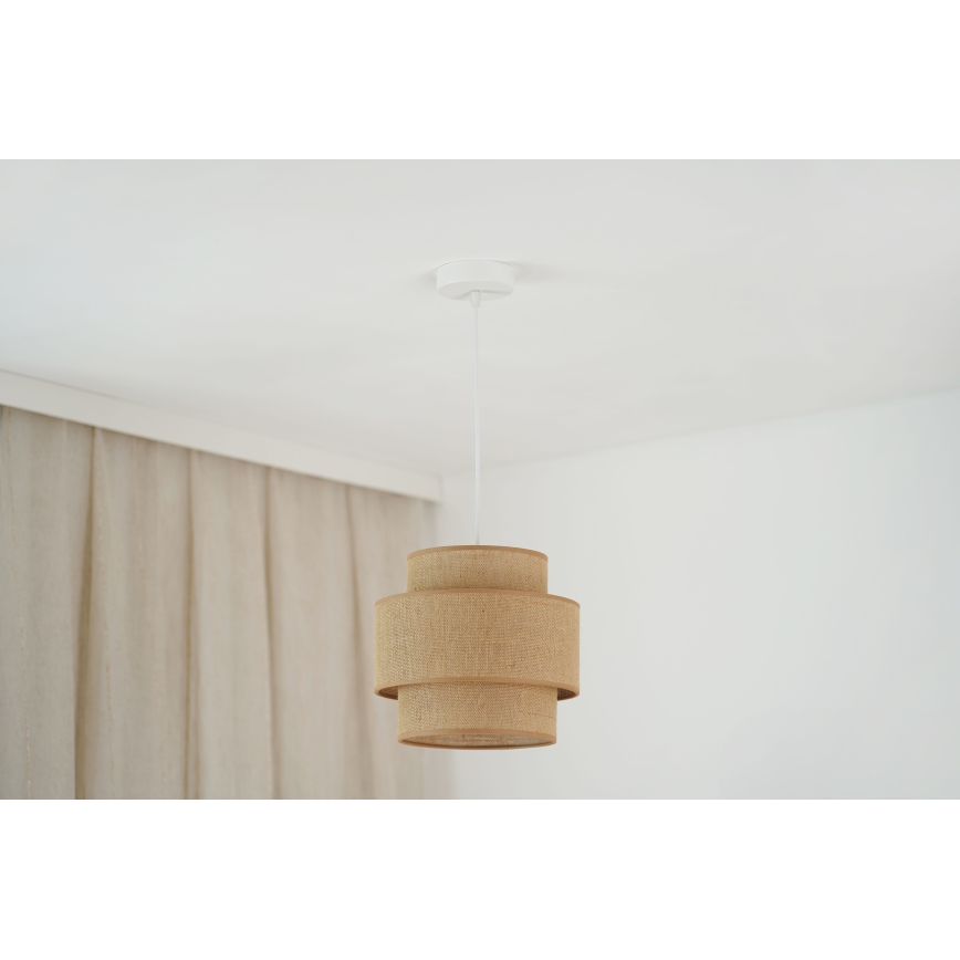 Brilagi - Pendel SPACE YUTE 1xE27/15W/230V diameter 25 cm beige/hvid