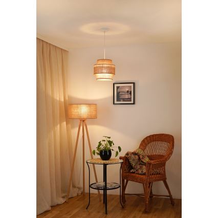 Brilagi - Pendel SPACE YUTE 1xE27/15W/230V diameter 25 cm beige/hvid