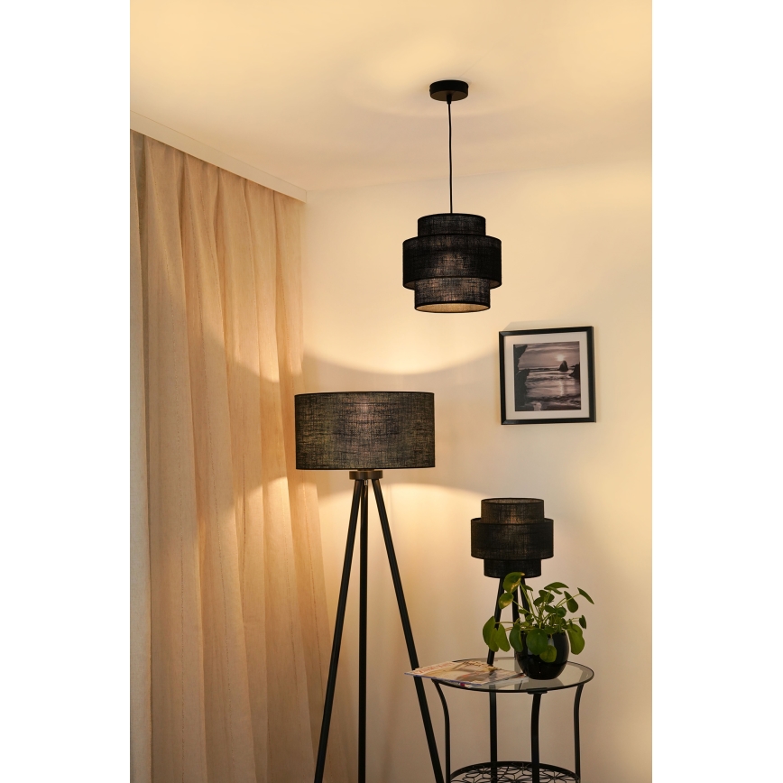 Brilagi - Pendel SPACE YUTE 1xE27/15W/230V diameter 25 cm sort