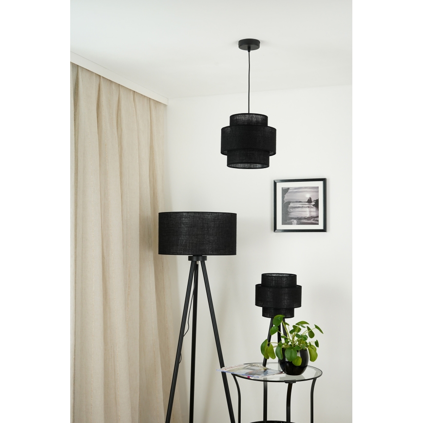 Brilagi - Pendel SPACE YUTE 1xE27/15W/230V diameter 25 cm sort