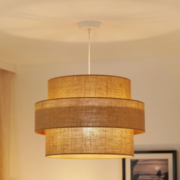Brilagi - Pendel SPACE YUTE 1xE27/15W/230V diameter 50 cm beige/hvid