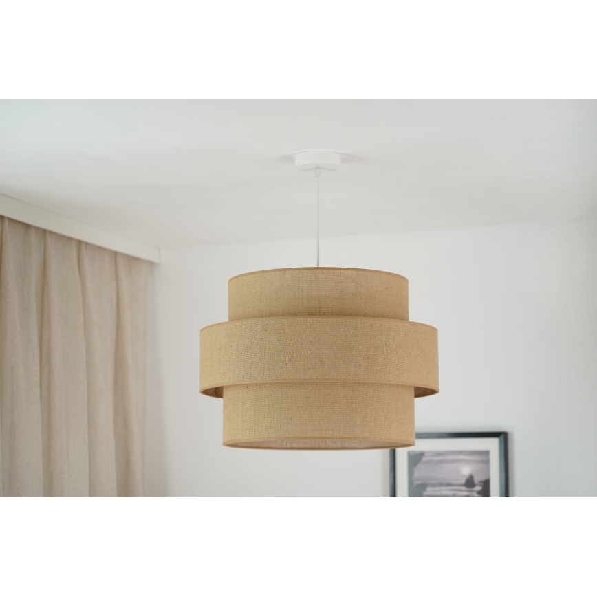 Brilagi - Pendel SPACE YUTE 1xE27/15W/230V diameter 50 cm beige/hvid