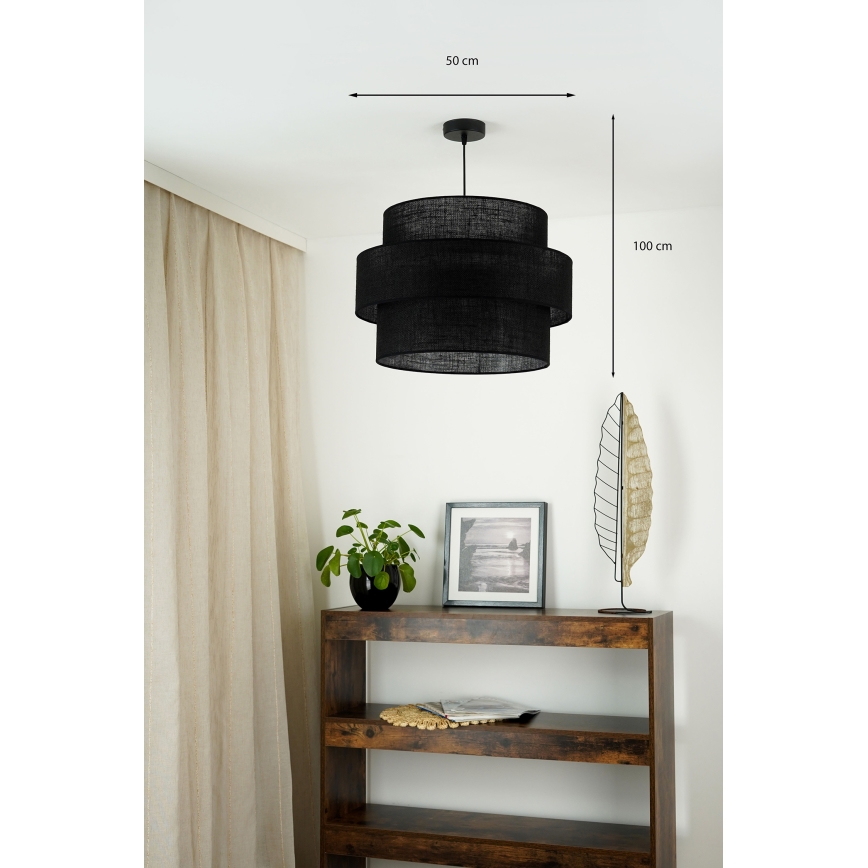 Brilagi - Pendel SPACE YUTE 1xE27/15W/230V diameter 50 cm sort