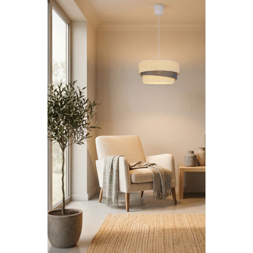 Brilagi - Pendel TRIO med wire 1xE27/60W/230V Ø 40 cm creme/grå