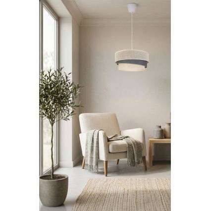 Brilagi - Pendel TRIO med wire 1xE27/60W/230V Ø 40 cm creme/grå