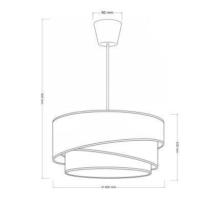 Brilagi - Pendel TRIO med wire 1xE27/60W/230V Ø 40 cm creme/grå