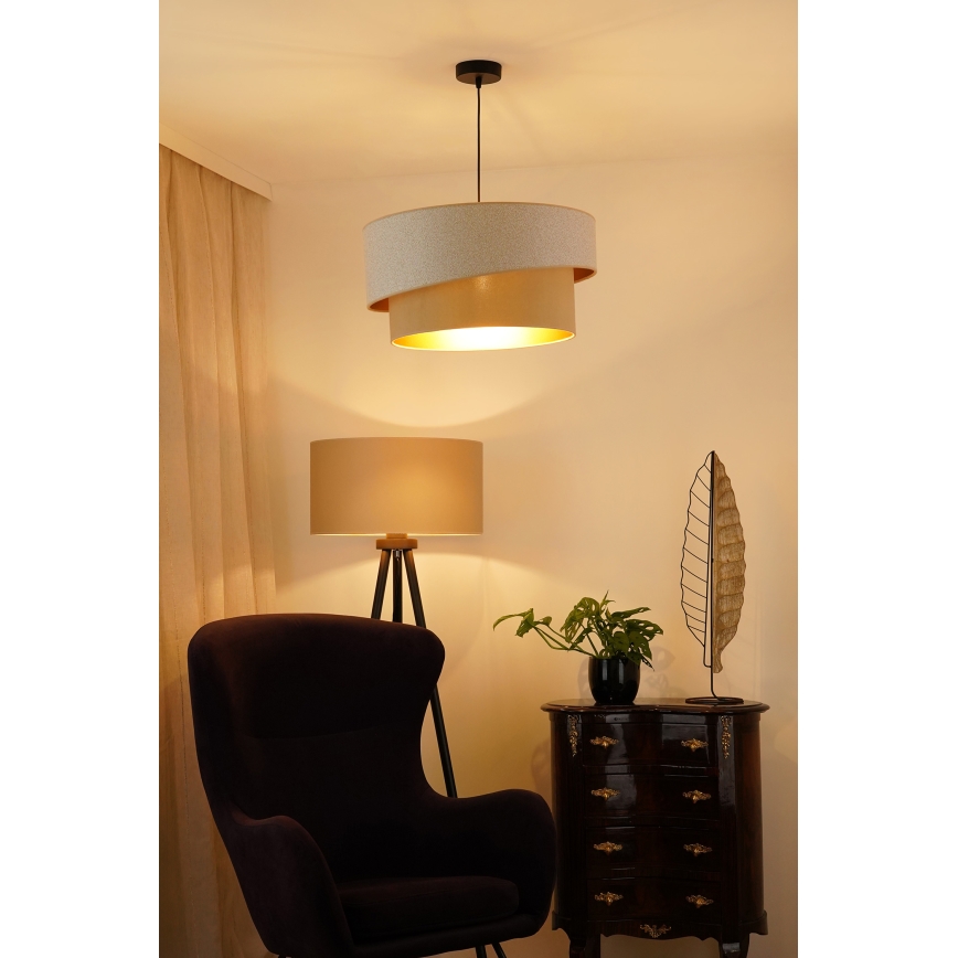 Brilagi - Pendel VEGAS SHINE 1xE27/15W/230V diameter 50 cm cremefarvet/beige