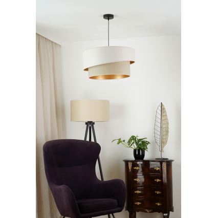 Brilagi - Pendel VEGAS SHINE 1xE27/15W/230V diameter 50 cm cremefarvet/beige