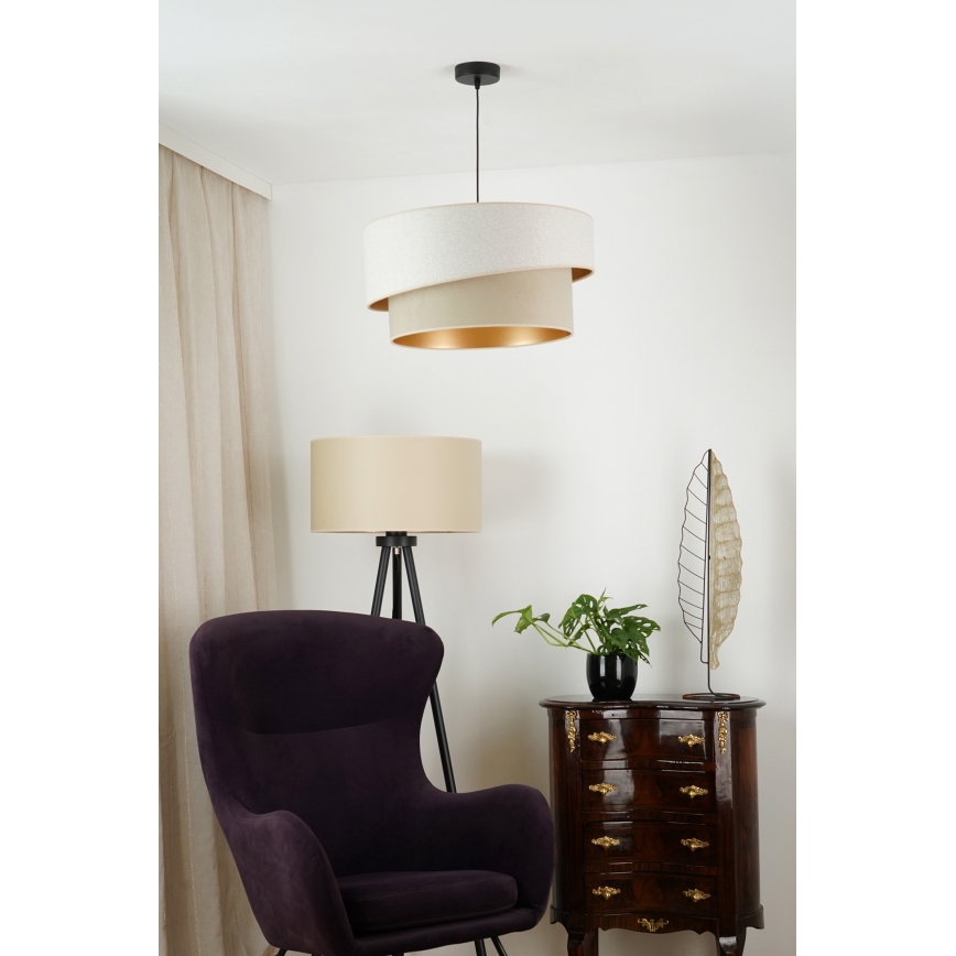 Brilagi - Pendel VEGAS SHINE 1xE27/15W/230V diameter 50 cm cremefarvet/beige