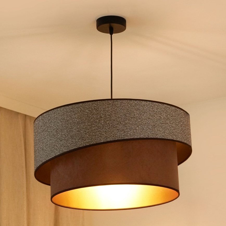 Brilagi - Pendel VEGAS SHINE 1xE27/15W/230V diameter 50 cm grå/brun