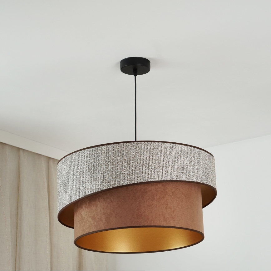 Brilagi - Pendel VEGAS SHINE 1xE27/15W/230V diameter 50 cm grå/brun