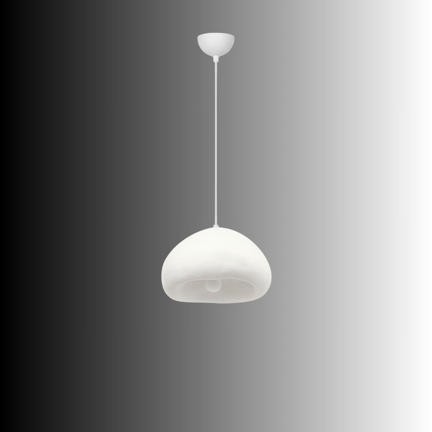 Brilagi - Pendel WABI SABI med kabelophæng, 1xE27/40W/230V, Ø 32 cm, hvid