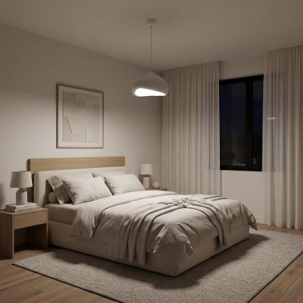 Brilagi - Pendel WABI SABI med kabelophæng, 1xE27/40W/230V, Ø 32 cm, hvid