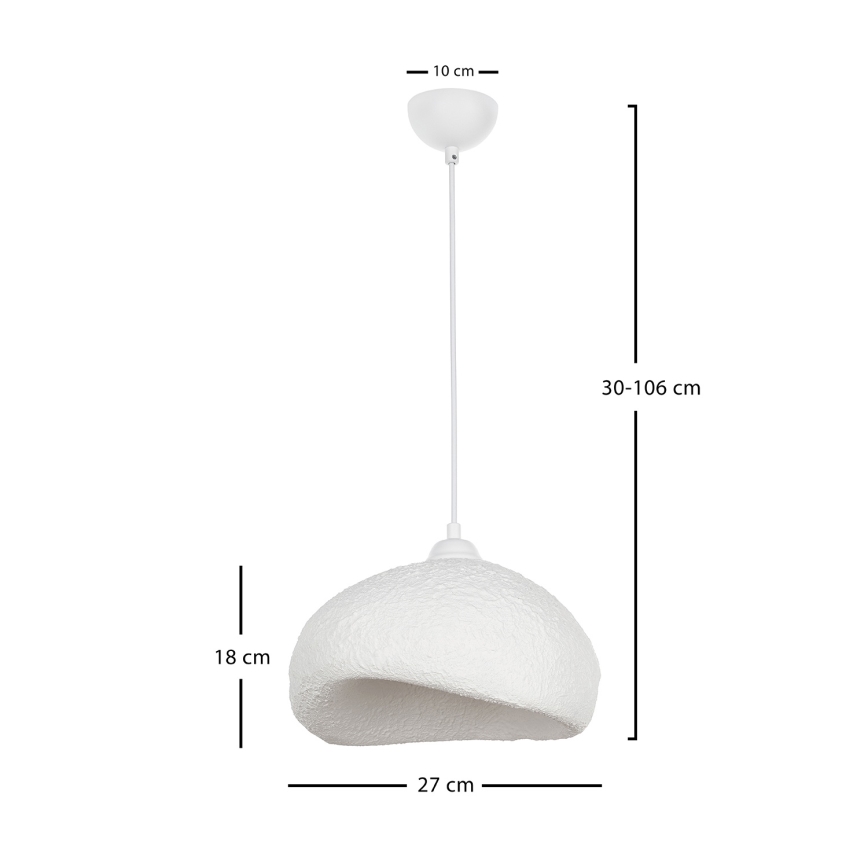 Brilagi - Pendel WABI SABI med kabelophæng, 1xE27/40W/230V, Ø 32 cm, hvid