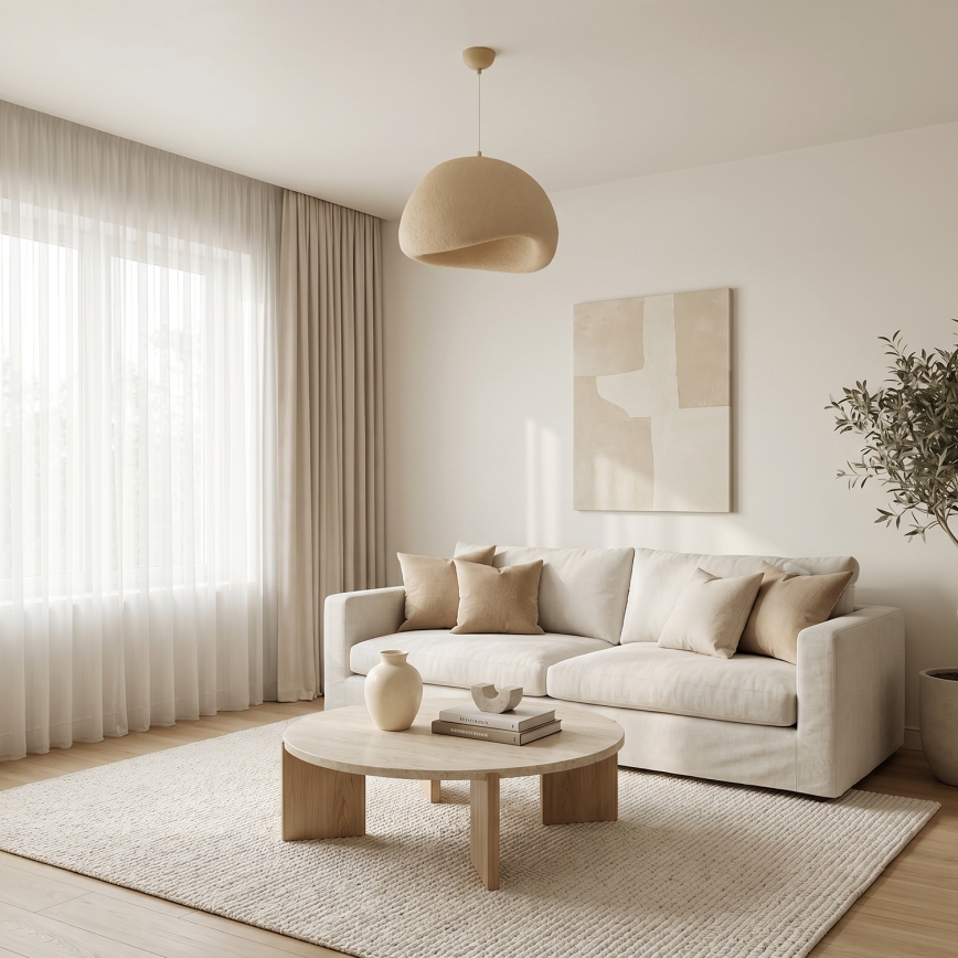 Brilagi - Pendel WABI SABI på wire 1xE27/40W/230V Ø 50 cm beige