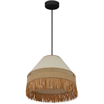 Brilagi - Pendel WINNETOU AVIGNION 1xE27/15W/230V diameter 35 cm brun/cremefarvet