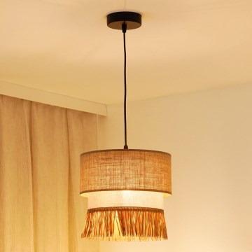 Brilagi - Pendel WINNETOU BOHO 1xE27/15W/230V diameter 25 cm brun/cremefarvet