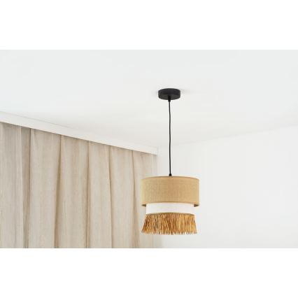 Brilagi - Pendel WINNETOU BOHO 1xE27/15W/230V diameter 25 cm brun/cremefarvet