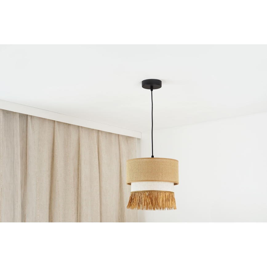 Brilagi - Pendel WINNETOU BOHO 1xE27/15W/230V diameter 25 cm brun/cremefarvet