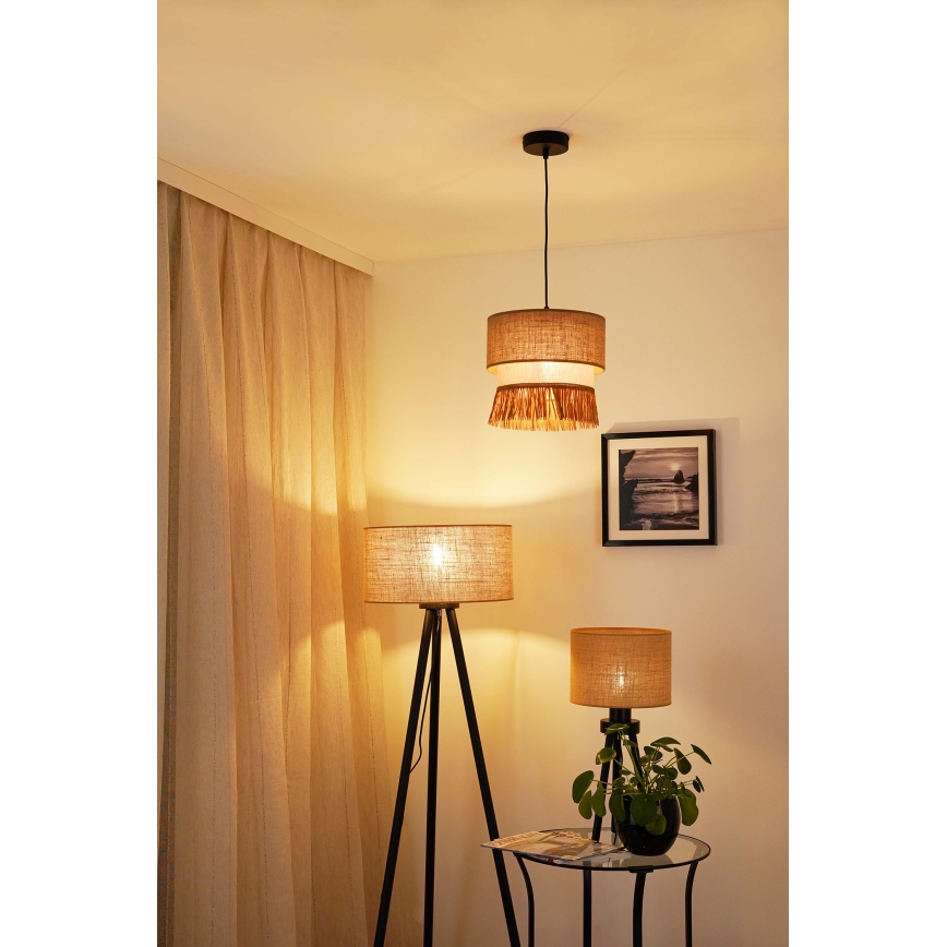 Brilagi - Pendel WINNETOU BOHO 1xE27/15W/230V diameter 25 cm brun/cremefarvet