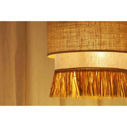 Brilagi - Pendel WINNETOU BOHO 1xE27/15W/230V diameter 25 cm brun/cremefarvet