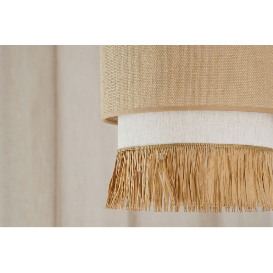 Brilagi - Pendel WINNETOU BOHO 1xE27/15W/230V diameter 25 cm brun/cremefarvet