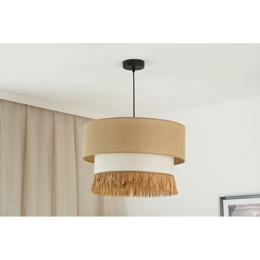 Brilagi - Pendel WINNETOU BOHO 1xE27/15W/230V diameter 45 cm brun/cremefarvet