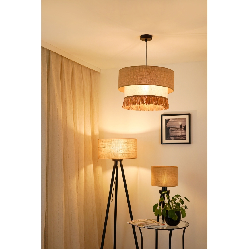 Brilagi - Pendel WINNETOU BOHO 1xE27/15W/230V diameter 45 cm brun/cremefarvet