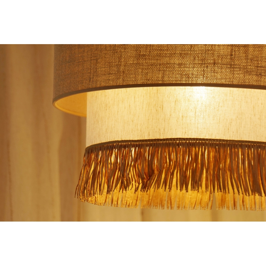 Brilagi - Pendel WINNETOU BOHO 1xE27/15W/230V diameter 45 cm brun/cremefarvet