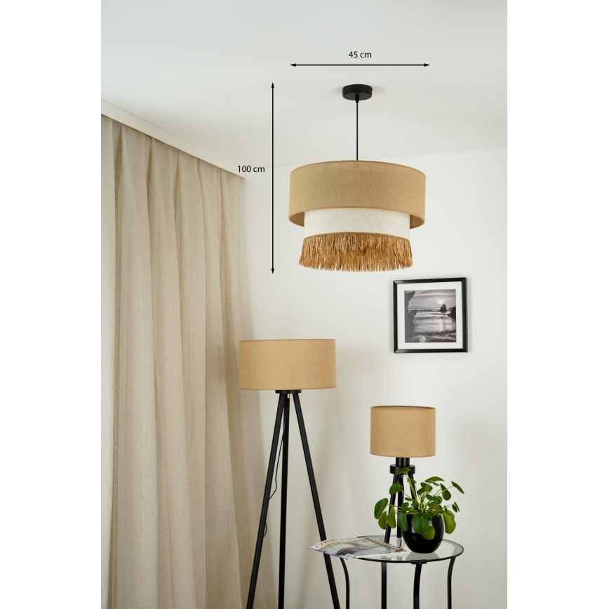 Brilagi - Pendel WINNETOU BOHO 1xE27/15W/230V diameter 45 cm brun/cremefarvet