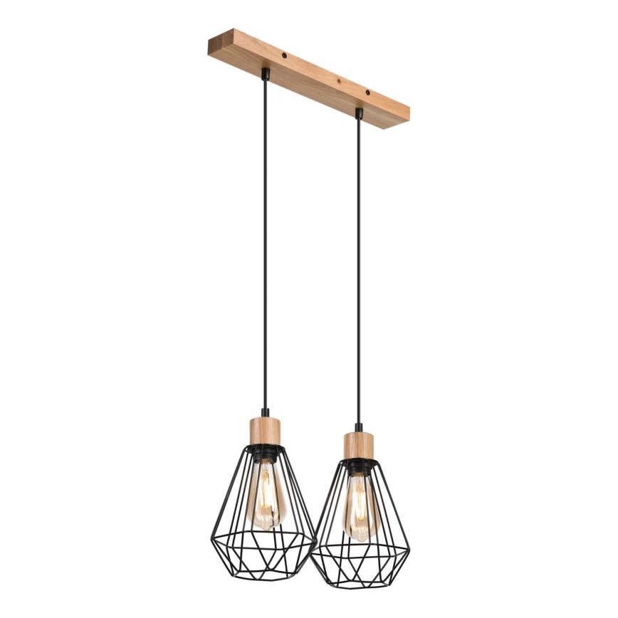 Brilagi - Pendel WOODY BASKET 2xE27/60W/230V eg