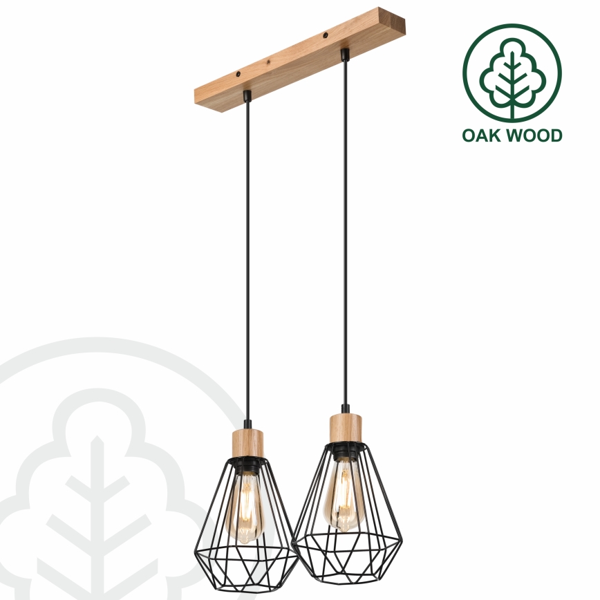 Brilagi - Pendel WOODY BASKET 2xE27/60W/230V eg